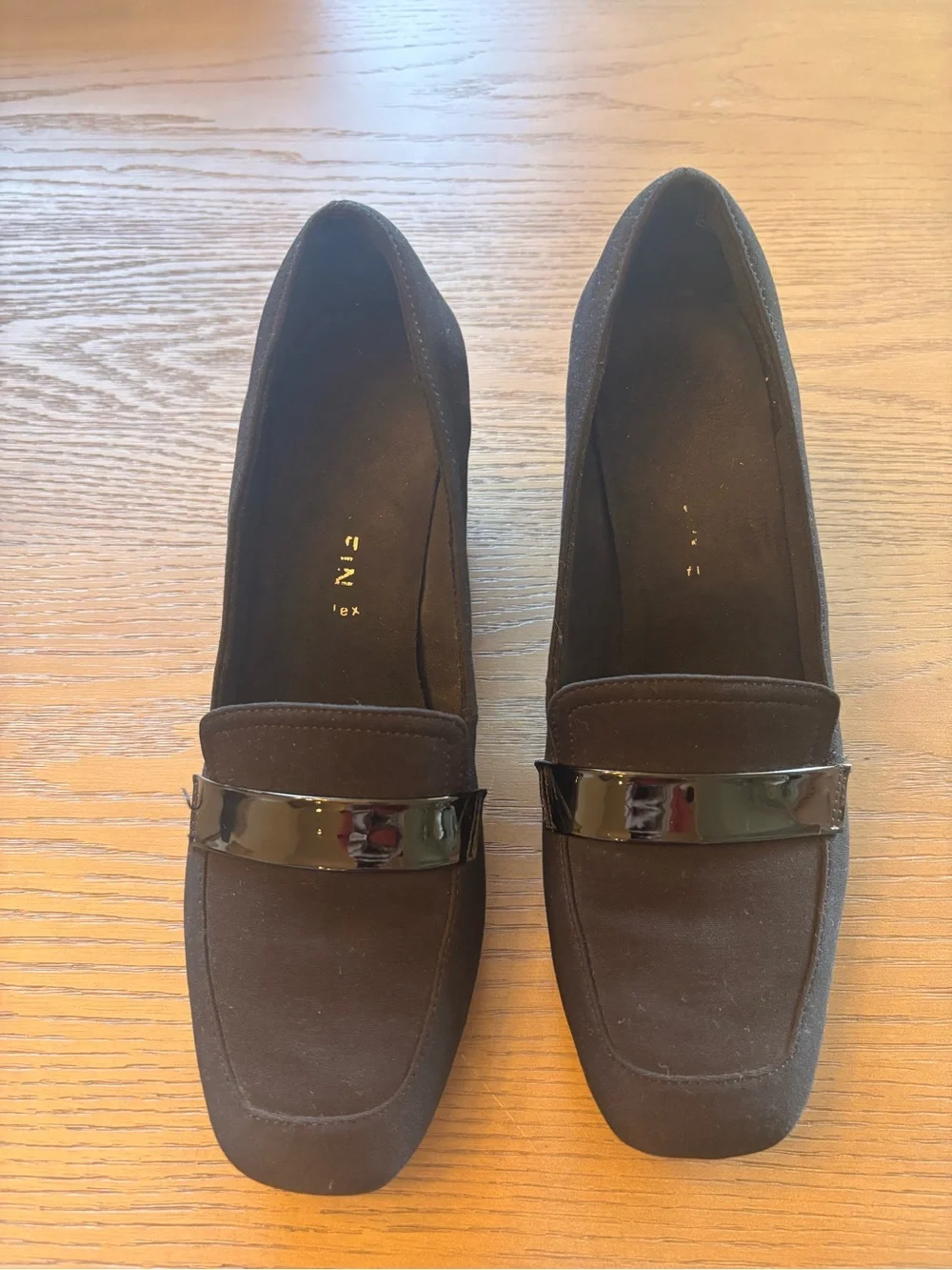 Anne Klein Iflex Classic Black Block Heel Loafer Pump - Women